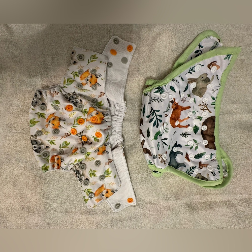 Animal Print Reusable Diaper Set